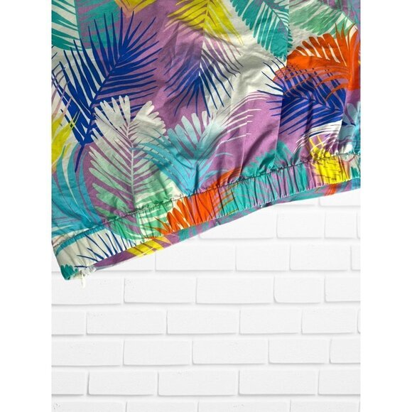 LE‎ SUPERBE Shirt Women's Size 2 Extra Camp Shirt In Desert Palms Brights - Picture 10 of 10